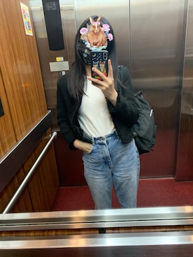 「H&M（エイチ・アンド・エム）のアイテム（ブルゾン）」を使った、Peggy Wenさん（レディース・153cm）の春コーディネート