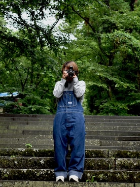 「BIG SMITH（ビッグスミス）のアイテム（サロペット/オーバーオール）」を使った、かんのすけさん（レディース・153cm）の夏コーディネート