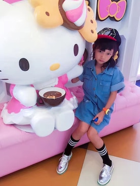 「连体裤」｜Meow-Meowさん（キッズ・127cm）の春コーディネート