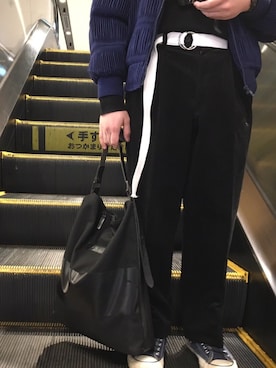 「ISSEY MIYAKE（イッセイミヤケ）のアイテム（ブルゾン）」を使った、poolさん（メンズ・163cm）の冬コーディネート