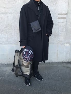 「Gosha Rubchinskiy（ゴーシャラブチンスキー）のアイテム（帽子）」を使った、poolさん（メンズ・163cm）の冬コーディネート