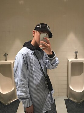 「Gosha Rubchinskiy（ゴーシャラブチンスキー）のアイテム（帽子）」を使った、poolさん（メンズ・163cm）の春コーディネート