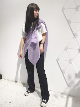 「アイテム（チノパンツ）」を使った、gonさん（レディース・157cm）の春コーディネート