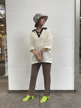 「JOINT WORKS（ジョイントワークス）のアイテム（帽子）」を使った、gonさん（レディース・157cm）の春コーディネート