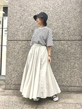 「JOINT WORKS（ジョイントワークス）のアイテム（帽子）」を使った、gonさん（レディース・157cm）の春コーディネート