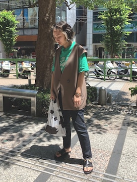 「アイテム（エコバッグ/サブバッグ）」を使った、gonさん（レディース・157cm・20代）の夏コーディネート