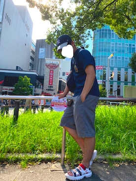 「CHUMS（チャムス）のアイテム（ショルダーバッグ）」を使った、kamekameさん（メンズ・173cm）の夏コーディネート