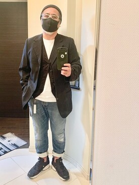 テーラードジャケットを使った ニット帽 の人気ファッションコーディネート Wear