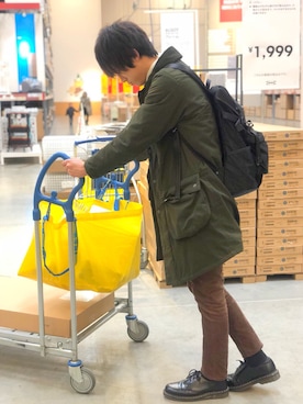 「coen（コーエン）のアイテム（その他アウター）」を使った、ya（やー）さん（メンズ・177cm）の冬コーディネート