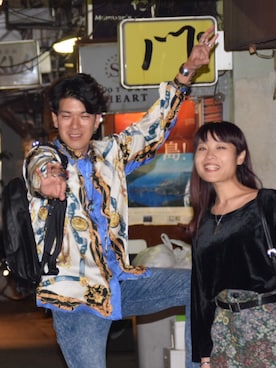 「レーヨンシャツ」｜「アイテム（アクセサリー）」を使った、🎩さん（メンズ・178cm）の秋コーディネート