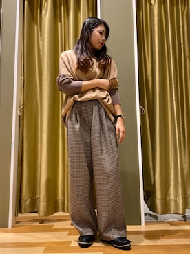 「Green　Parks（グリーンパークス）のアイテム（パンプス）」を使った、Satoriさん（レディース・155cm）の秋コーディネート