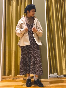 「セットアイテム」｜「アイテム（その他アウター）」を使った、Satoriさん（レディース・155cm）の秋コーディネート