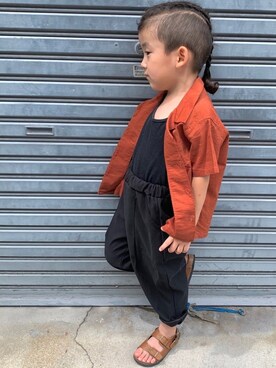 「devirock（デビロック）のオープンカラーシャツ（シャツ/ブラウス）」を使った、oh-chanさん（キッズ・100cm）の夏コーディネート