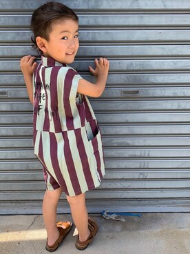 「リラックススタイル」｜「アイテム（オールインワン・サロペット）」を使った、oh-chanさん（キッズ・100cm）の夏コーディネート