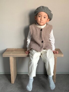 「秋のカフェオレコーデ」｜「アイテム（サロペット/オーバーオール）」を使った、oh-chanさん（キッズ・100cm）の秋コーディネート