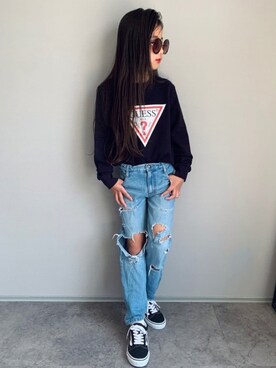 「Guess（ゲス）のアイテム（トップス）」を使った、oh-chanさん（キッズ・110cm）の夏コーディネート