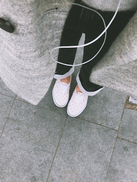 「VANS（バンズ）のアイテム（スニーカー、ホワイト系）」を使った、笑暮_さん（レディース・158cm）の春コーディネート