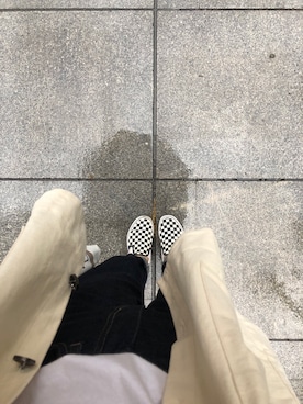 「VANS（バンズ）のアイテム（スニーカー、ホワイト系）」を使った、笑暮_さん（レディース・158cm）の秋コーディネート
