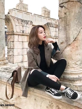 「ハンサムコーデ」｜「アイテム（ナイロンジャケット）」を使った、coconi.selectさん（レディース・165cm）の春コーディネート