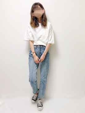 「Daniel Wellington（ダニエルウェリントン）の販売終了クラシックペティット アッシュフィールド32mm（アナログ腕時計）」を使った、aikoさん（レディース・165cm）の夏コーディネート