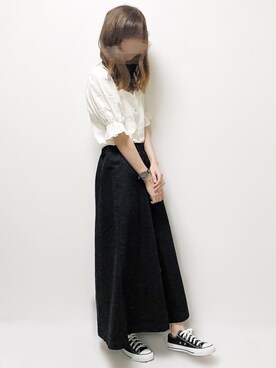 「Chaco closet（チャコ クローゼット）のリラクシングAラインフレアワイドパンツ（その他パンツ）」を使った、aikoさん（レディース・165cm）の夏コーディネート