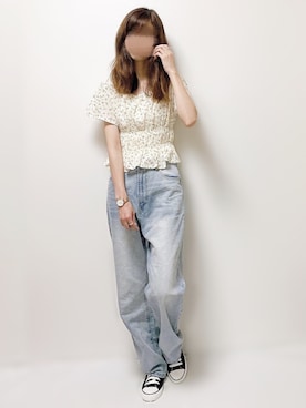 「花柄トップス」｜「アイテム（その他）」を使った、aikoさん（レディース・165cm）の夏コーディネート