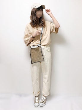 「消えそうな色コーデ」｜「アイテム（キャップ）」を使った、aikoさん（レディース・165cm）の夏コーディネート