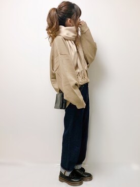 「ハイウエストストレートジーンズ」｜aikoさん（レディース・165cm）の冬コーディネート