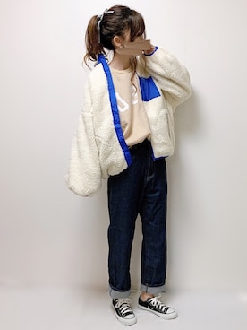 「ハイウエストストレートジーンズ」｜aikoさん（レディース・165cm）の冬コーディネート