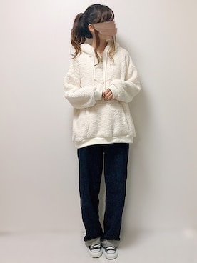 「ハイウエストストレートジーンズ」｜aikoさん（レディース・165cm）の冬コーディネート