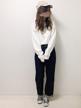 「ハイウエストストレートジーンズ」｜aikoさん（レディース・165cm）の春コーディネート