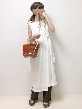 「Happy John（ハッピージョン）のアイテム（ワンピース/ドレス）」を使った、aikoさん（レディース・165cm）の夏コーディネート