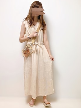 「Crisp（クリスプ）のアイテム（オールインワン・サロペット）」を使った、aikoさん（レディース・165cm）の夏コーディネート