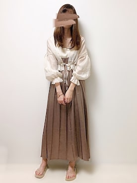 「Happy John（ハッピージョン）のアイテム（ワンピース/ドレス）」を使った、aikoさん（レディース・165cm）の夏コーディネート