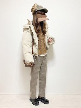 「fifth（フィフス）の中綿ショートダウンコート（ダウンジャケット/コート）」を使った、aikoさん（レディース・165cm）の秋コーディネート