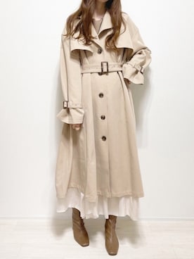 「one after another NICE CLAUP（ワンアフターアナザーナイスクラップ）のアイテム（トレンチコート）」を使った、aikoさん（レディース・165cm）の春コーディネート