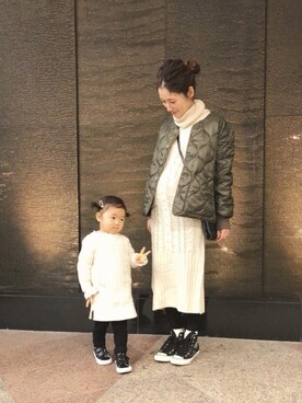 kanon&rii is wearing B:MING by BEAMS "ビーミング by ビームス / ボア×キルト リバーシブルコート 17AW"