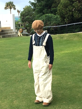 「JOURNAL STANDARD LUXE（ジャーナルスタンダード　ラックス）のアイテム（サロペット/オーバーオール）」を使った、あささん（レディース・162cm）の冬コーディネート