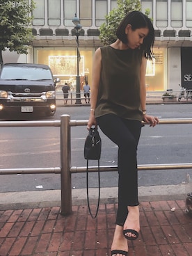 「コーディネート」｜「アイテム（アナログ腕時計）」を使った、yrinさん（レディース・158cm）の夏コーディネート