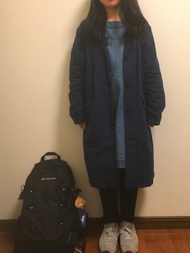 「デニムワンピース」｜「アイテム（その他アウター）」を使った、りかさん（レディース・150cm）の春コーディネート