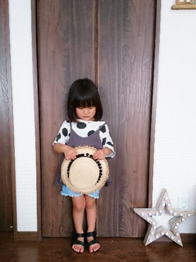 「アイテム（キャミソール）」を使った、yucchaさん（キッズ・100cm）の夏コーディネート