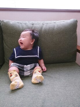 「Jamgarden（ジャムガーデン）のアイテム」を使った、yucchaさん（キッズ・70cm）の春コーディネート