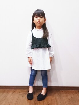 「アイテム（キャミソール）」を使った、yucchaさん（キッズ・110cm）の秋コーディネート