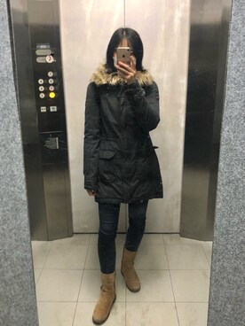 「Abercrombie&Fitch（アバークロンビーアンドフィッチ）のアイテム（ジャケット/アウター）」を使った、Sharonさん（レディース・162cm）の冬コーディネート