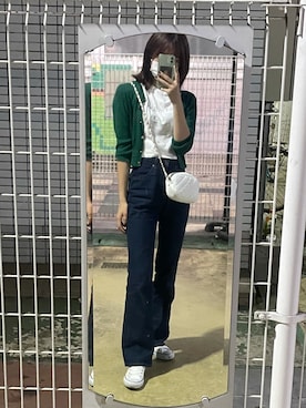 「H&M（エイチ・アンド・エム）のアイテム（Tシャツ/カットソー、ホワイト系）」を使った、Sharonさん（レディース・162cm）の夏コーディネート