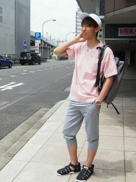 「ラトルトラップ」｜「アイテム（帽子）」を使った、べーやん　＆meitetu  staffさん（メンズ・179cm）の夏コーディネート