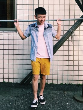 「ADLIB（アドリブ）のアイテム（トップス）」を使った、Dexterさん（メンズ・163cm）の夏コーディネート