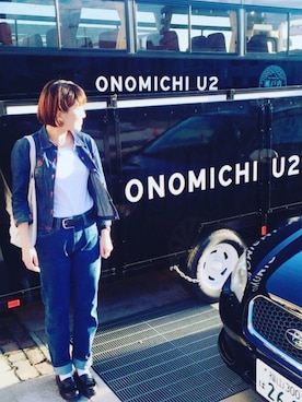 「デニムonデニム」｜「アイテム（デニムジャケット）」を使った、mii ♡さん（レディース・164cm）の秋コーディネート