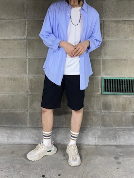「JW Anderson（ジェイダブリューアンダーソン）のアイテム（レッグウェア）」を使った、ぺーたーさん（メンズ・180cm）の夏コーディネート