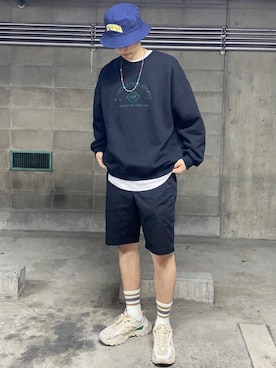 「JW Anderson（ジェイダブリューアンダーソン）のアイテム（レッグウェア）」を使った、ぺーたーさん（メンズ・180cm）の夏コーディネート